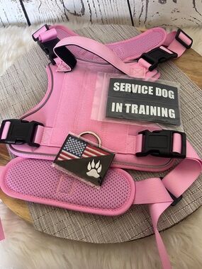 Tactical Dog Harness for Dog, Heavy Duty Service Working Pink Vest Size X-Large